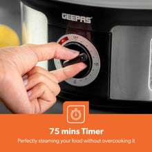 GEEPAS | Food Steamer 12L Capacity 3 Tiers BPA Free Removable | GFS63025UK