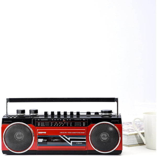 GEEPAS | Microphone Speakers Usb Sd Radio Casset Recorder | GCR13011