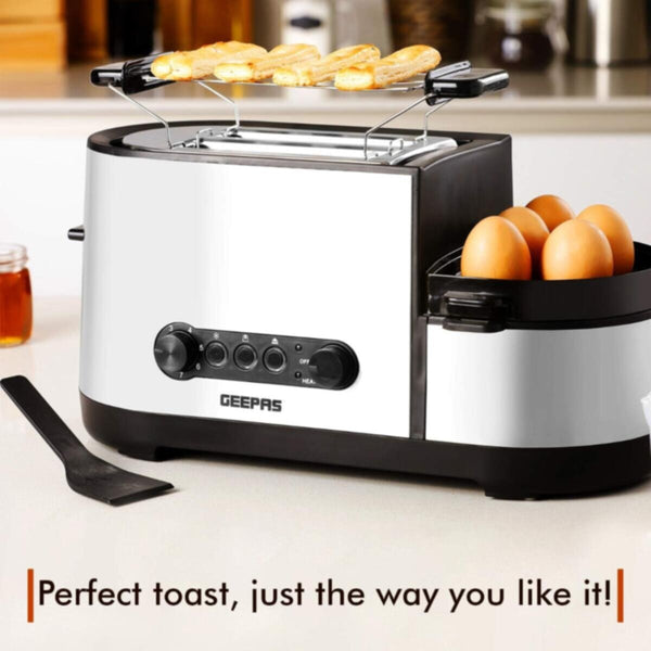 GEEPAS | Multi-Function Toaster Silver 1250W | GBT36508UK