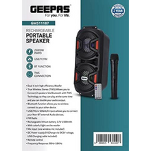 GEEPAS | Rechargeable Portable Speaker with 1500 MAh Huge Battery | GMS11187