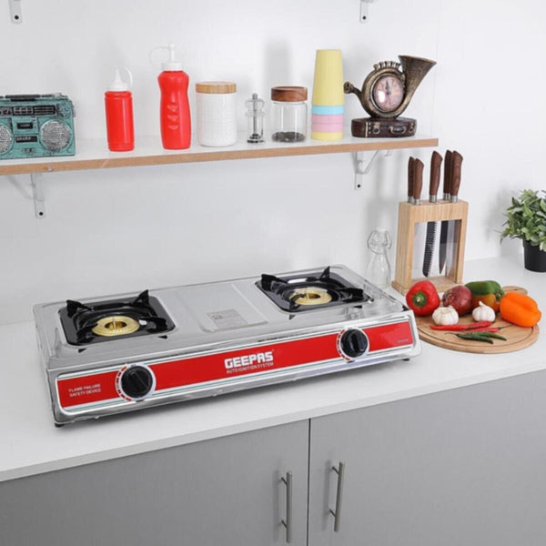 GEEPAS | Stainless Steel 2-Burner Gas Hob Burner | GK6898