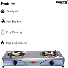 GEEPAS | Stainless Steel Gas Stove 2 Burner Hob | GK73-BS