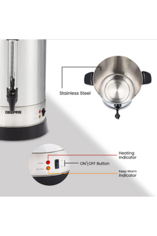 GEEPAS | Stainless Steel Water Boiler Silver | GK38048