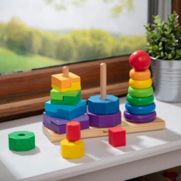 MELISSA & DOUG | Geometric Stacker Toddler Toy 2+ years | 46000567