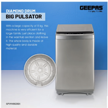 GEEPAS | 8KG Fully Auto Top Load Washing Machine | GFWM8823SX