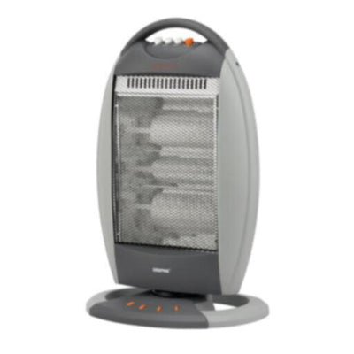 GEEPAS | Halogen Heater with 3 Heating Power 400/800/1200W Black-Grey | GHH9107