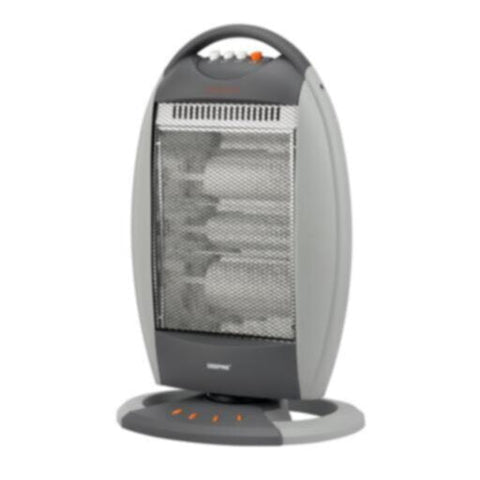 GEEPAS | Halogen Heater with 3 Heating Power 400/800/1200W Black-Grey | GHH9107