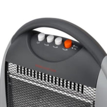GEEPAS | Halogen Heater with 3 Heating Power 400/800/1200W Black-Grey | GHH9107