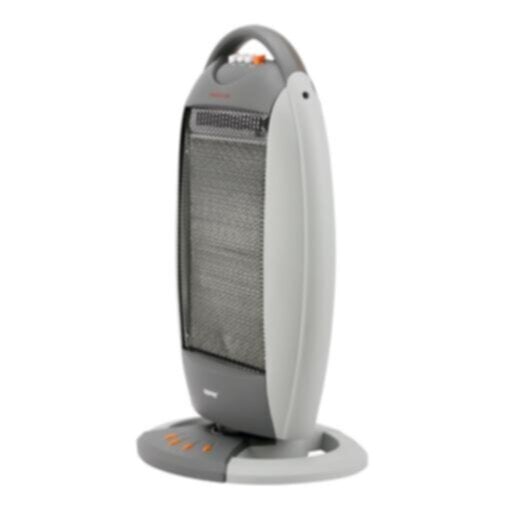 GEEPAS | Halogen Heater with 3 Heating Power 400/800/1200W Black-Grey | GHH9107