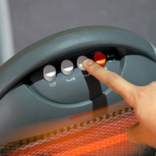 GEEPAS | Halogen Heater with 3 Heating Power 400/800/1200W Black-Grey | GHH9107