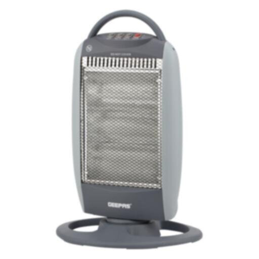 GEEPAS | Halogen Heater with 3 Heat Power 400/800/1200W Grey | GHH9112