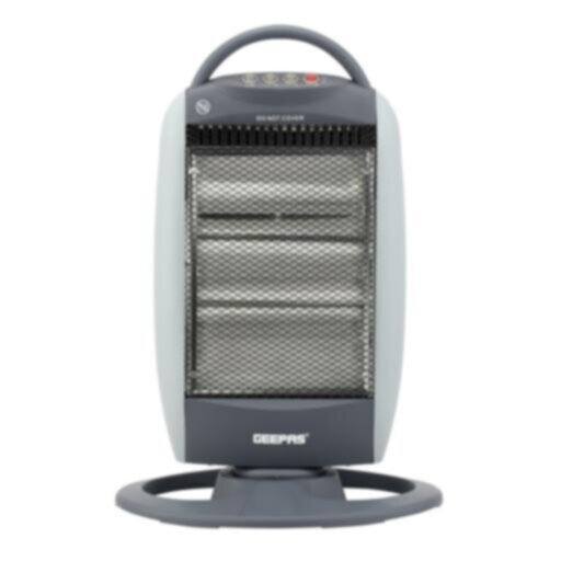 GEEPAS | Halogen Heater with 3 Heat Power 400/800/1200W Grey | GHH9112