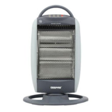 GEEPAS | Halogen Heater with 3 Heat Power 400/800/1200W Grey | GHH9112