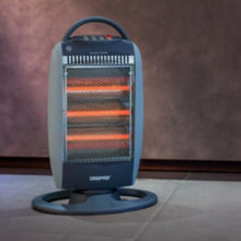 GEEPAS | Halogen Heater with 3 Heat Power 400/800/1200W Grey | GHH9112