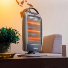 GEEPAS | Halogen Heater with 3 Heat Power 400/800/1200W Grey | GHH9112