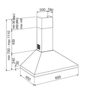 GLEM GAS | Wall Cooker Hood 60 Cm Stainless Steel | GHP640IX