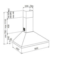 GLEM GAS | Wall Cooker Hood 60 Cm Stainless Steel | GHP640IX