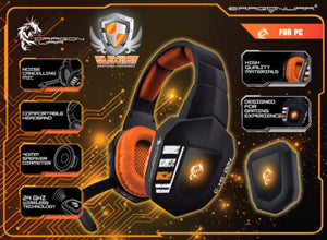 DRAGONWAR | AEGIS Optical Fiber Wireless Gaming Headset with Lighting Effect Black | G-HS-004