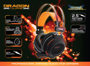 DRAGONWAR | Freya LED Gaming Headset with Lighting Effect Black | G-HS-007