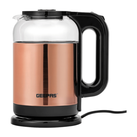 GEEPAS | 1.7L Double Layer Electric Glass Kettle | GK38063
