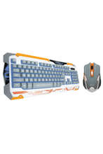 DRAGONWAR | Gaming Keyboard + Mouse Sencari Combo Set White White | GKM-001