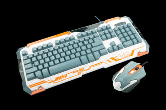 DRAGONWAR | Gaming Keyboard + Mouse Sencari Combo Set White White | GKM-001