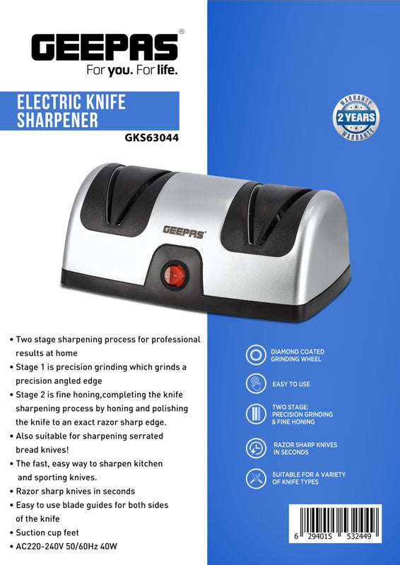 GEEPAS | Electric Knife Sharpener Suction Cup Feet | GKS63044