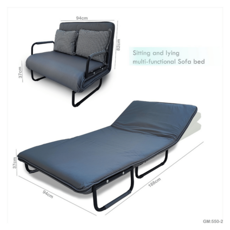 Sitting And Lying Multi-Functional Sofa Bed Grey | 550 2
