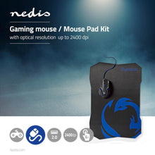 NEDIS | Gaming Mouse & Mouse Pad Set Wired | GMMP200BK