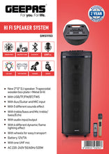 GEEPAS | Professional Hi-Fi DJ Speaker with UHF Mic & Remote  | GMS11153