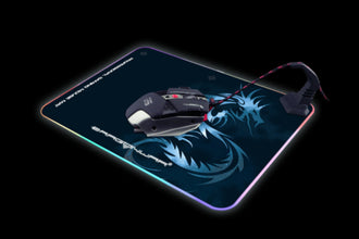 DRAGONWAR | Gaming Mouse Pad Magic Stono RGB Metal With Bungee 360x260x4mm Black | GP-007