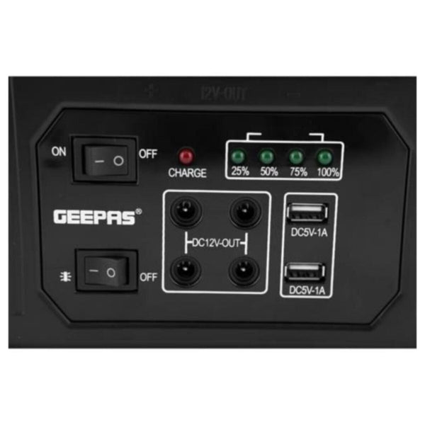 GEEPAS | Power Caster 4 LED Bulb Solar Panel 12V/7000mAh | GPS5593