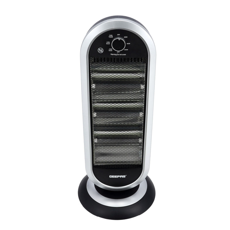 GEEPAS | Quartz Heater Adjustable Thermostat 1200W Heating Power | GQH28523