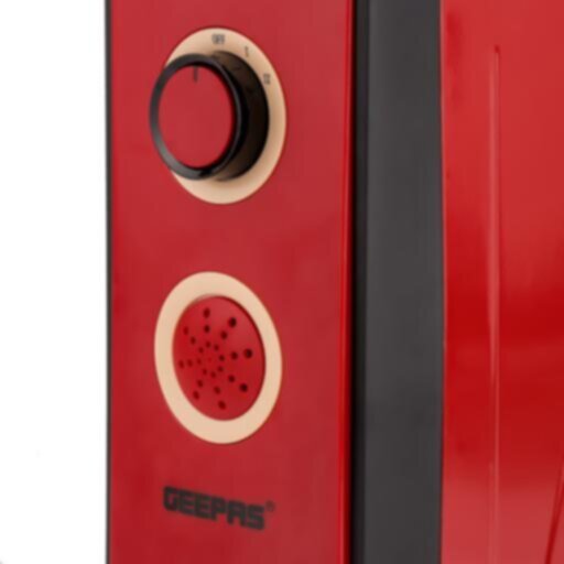 GEEPAS | Electric Quartz Halogen Heater with 2 Heat Power 1100/2200W Red | GQH9108