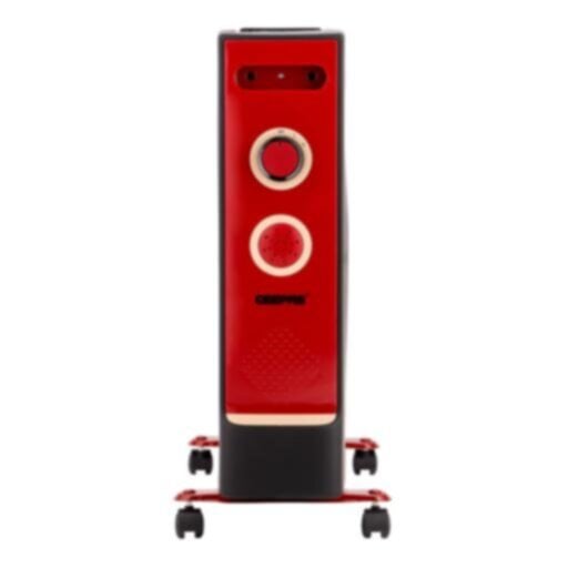 GEEPAS | Electric Quartz Halogen Heater with 2 Heat Power 1100/2200W Red | GQH9108