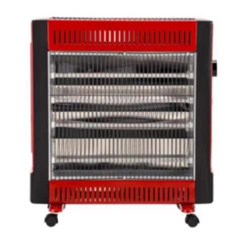 GEEPAS | Electric Quartz Halogen Heater with 2 Heat Power 1100/2200W Red | GQH9108