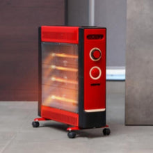 GEEPAS | Electric Quartz Halogen Heater with 2 Heat Power 1100/2200W Red | GQH9108