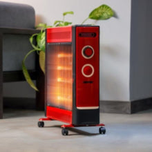 GEEPAS | Electric Quartz Halogen Heater with 2 Heat Power 1100/2200W Red | GQH9108