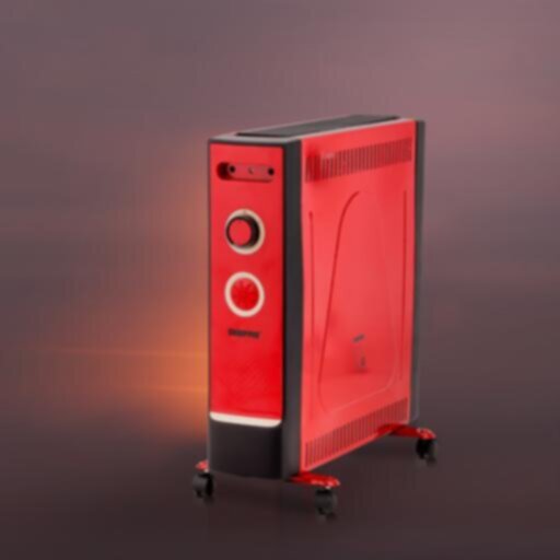 GEEPAS | Electric Quartz Halogen Heater with 2 Heat Power 1100/2200W Red | GQH9108