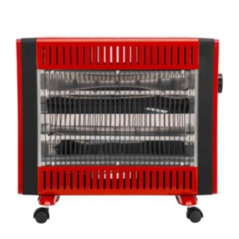 GEEPAS | Quartz Heater with 2 Heat Setting  750/1500W Red | GQH9109