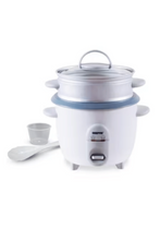 GEEPAS | Electric Rice Cooker With Cool Touch Handles 0.9Ltr 350W White | GRC1828