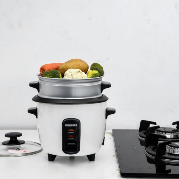 GEEPAS | Electric Rice Cooker 0.6Ltr 350W White | GRC4324