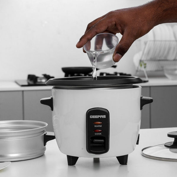 GEEPAS | Electric Rice Cooker 0.6Ltr 350W White | GRC4324