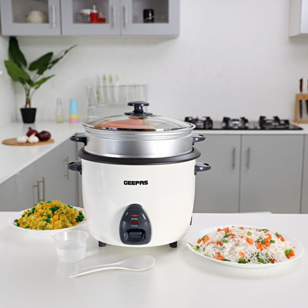GEEPAS | Electric Rice Cooker 1Ltr 350W White | GRC4325