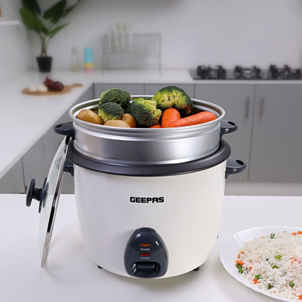 GEEPAS | Electric Rice Cooker 1Ltr 350W White | GRC4325