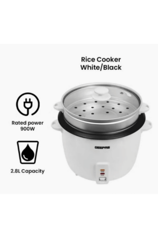 GEEPAS | Automatic Rice Cooker 2.8Ltr 1000W White/Black | GRC4327