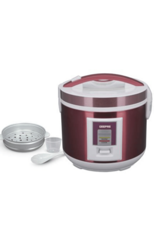 GEEPAS | Stainless Steel Rice Cooker 1.5Ltr Red | GRC4328