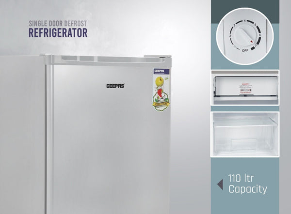 GEEPAS | 110L Single Door Defrost Refrigerator | GRF119SPE
