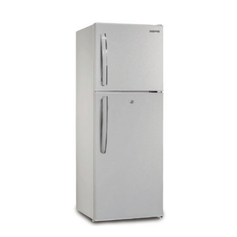 GEEPAS | 200Ltrs Double Door Refrigerator Defrost Silver | GRF2209SXE