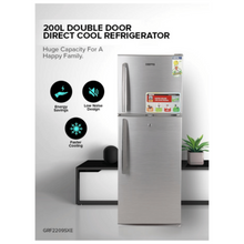 GEEPAS | 200Ltrs Double Door Refrigerator Defrost Silver | GRF2209SXE